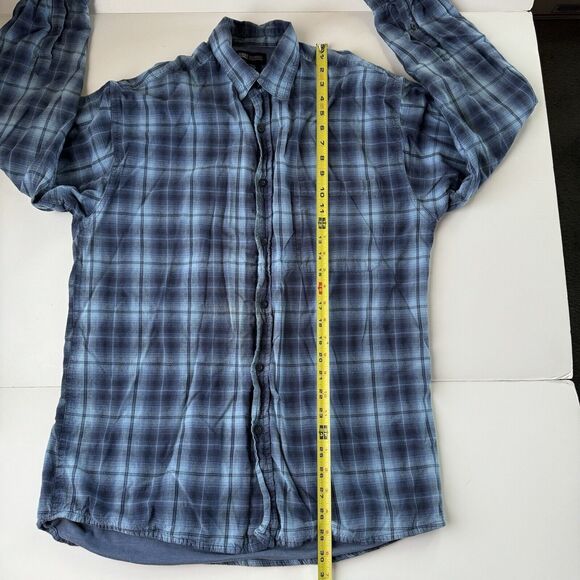 Faded Glory Mens Blue Lined Plaid Long Sleeve Cotton Flannel Shirt Size Medium - Picture 6 of 16